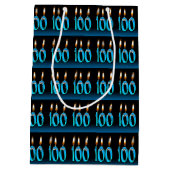 眼球ろうそく付き100歳の誕生日 ミディアムペーパーバッグ (裏面)