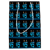 眼球ろうそく付き45歳の誕生日 ミディアムペーパーバッグ (正面)