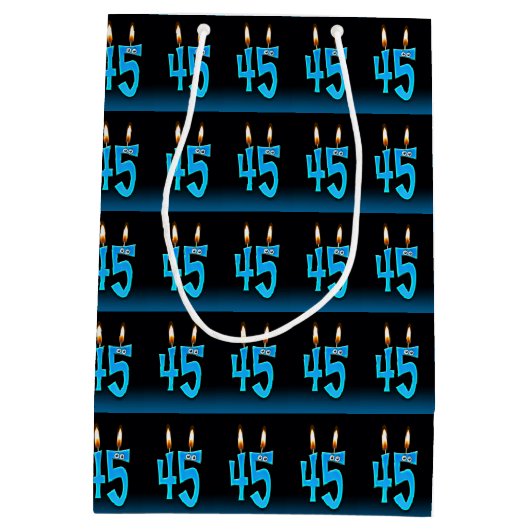 眼球ろうそく付き45歳の誕生日 ミディアムペーパーバッグ (裏面)