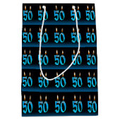 眼球ろうそく付き50歳の誕生日 ミディアムペーパーバッグ (正面)