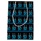 眼球ろうそく付き50歳の誕生日 ミディアムペーパーバッグ (裏面)