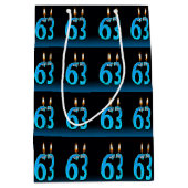 眼球ろうそく付き63歳の誕生日 ミディアムペーパーバッグ (正面)