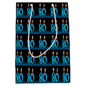 眼球ろうそく付き80歳の誕生日 ミディアムペーパーバッグ (正面)