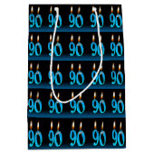 眼球ろうそく付き90歳の誕生日 ミディアムペーパーバッグ (正面)