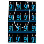 眼球ろうそく付き91歳の誕生日 ミディアムペーパーバッグ (裏面)