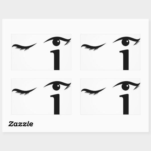 眼球を形成する手紙で目をウインク 長方形シール (シート)