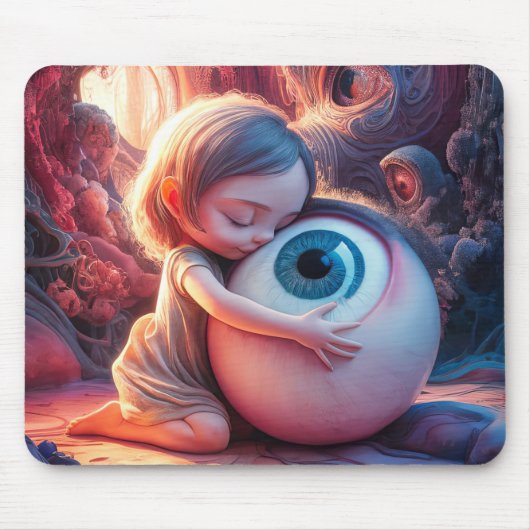 眼球を抱いているファンタジーの少女 マウスパッド (正面)