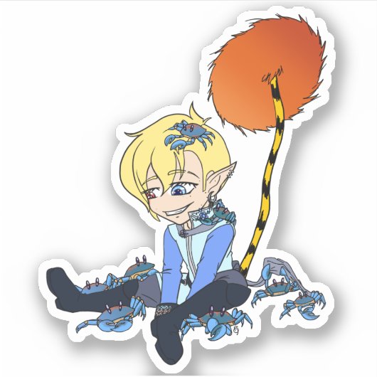 眼球アディール誕生日カニ シール (正面)