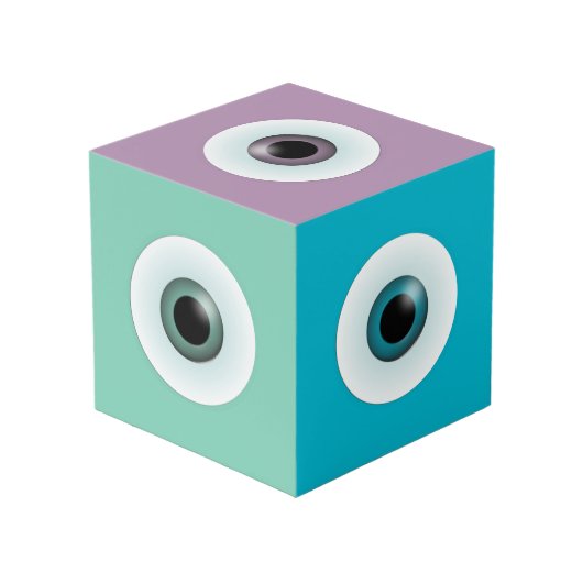 眼球カラーキューブデコ風変わりール フォトキューブ (裏面アングル)