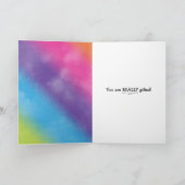 眼球カード付きレインボー誕生日バルーン カード (内部)