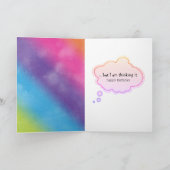 眼球カード付きレインボー誕生日バルーン カード (内部)