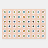 眼球パタカラフルーン不気味なハロウィンの目 ラッピングペーパーシート (正面)