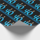 眼球ユーモアのある付き40歳の誕生日ろうそく ラッピングペーパー (角)