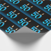 眼球ユーモアのある付き50歳の誕生日ろうそく ラッピングペーパー (角)