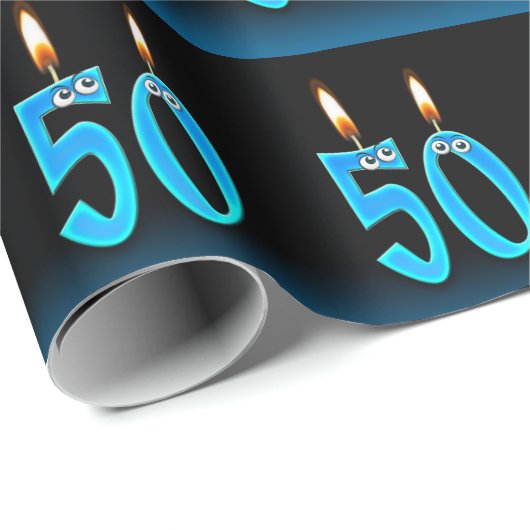 眼球ユーモアのある付き50歳の誕生日ろうそく ラッピングペーパー (ロールコーナー)