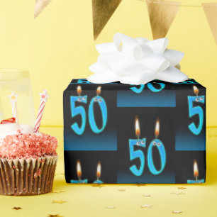 眼球ユーモアのある付き50歳の誕生日ろうそく ラッピングペーパー