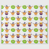 眼球不気味カボチャ甘いお菓子トリートハロウィーン ラッピングペーパー (フラット)