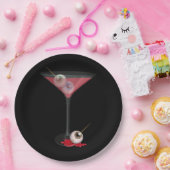 眼球付きハロウィーンマルティーニ ペーパープレート (パーティー)