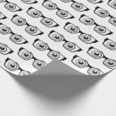 眼球付き黒枠メガネ ラッピングペーパー (角)