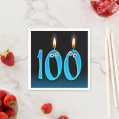 眼球付き100誕生日ろうそく スタンダードカクテルナプキン (インサイチュ)