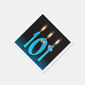 眼球付き101歳のバースデーキャンドル スタンダードカクテルナプキン (角)