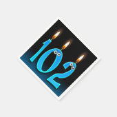 眼球付き102歳のバースデーキャンドル スタンダードカクテルナプキン (角)