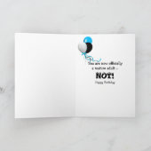 眼球付き21歳のバースデーキャンドル カード (内部)