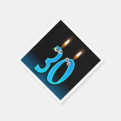 眼球付き30歳のバースデーキャンドル スタンダードカクテルナプキン (角)