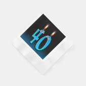 眼球付き40歳のバースデーキャンドル 縁ありカクテルナプキン (角)