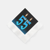 眼球付き55歳のバースデーキャンドル 縁ありカクテルナプキン (角)