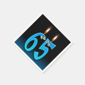 眼球付き65歳のバースデーキャンドル スタンダードカクテルナプキン (角)