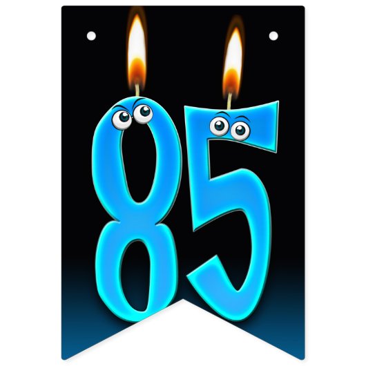 眼球付き85歳の誕生日ろうそく バンティングフラッグ (第1の旗)