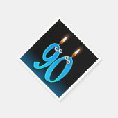 眼球付き90歳のバースデーキャンドル スタンダードカクテルナプキン (角)