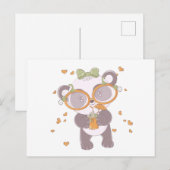 眼球付すごいき可愛いパンダのドリンクのハロウィン シーズンポストカード (正面/裏面)