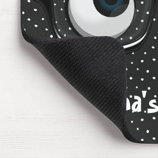 眼球及び眼鏡付き水玉模様 マウスパッド (コーナー)