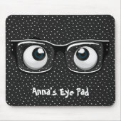 眼球及び眼鏡付き水玉模様 マウスパッド (正面)