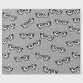 眼球及び眼鏡付き水玉模様 ラッピングペーパー (フラット)