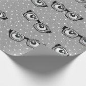 眼球及び眼鏡付き水玉模様 ラッピングペーパー (角)