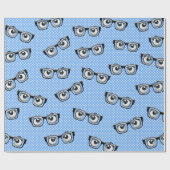 眼球及び眼鏡掛け水玉模様紙 ラッピングペーパー (フラット)