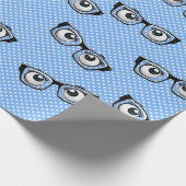 眼球及び眼鏡掛け水玉模様紙 ラッピングペーパー (角)