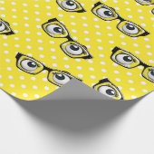 眼球及び眼鏡掛け水玉模様紙 ラッピングペーパー (角)