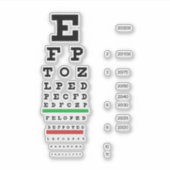 眼球図をテーマにした検眼用デザイン緩和曲線 シール (正面)