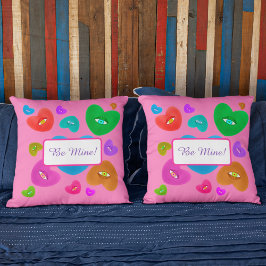 眼球数々の付きカラーハートラブバレンタイン クッション