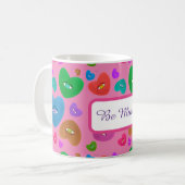 眼球数々の付きカラーハートラブバレンタイン コーヒーマグカップ (正面左)