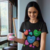 眼球数々の付きカラーハートラブバレンタイン コーヒーマグカップ