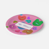 眼球数々の付きカラーハートラブバレンタイン ペーパープレート (アングル)