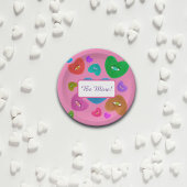 眼球数々の付きカラーハートラブバレンタイン ペーパープレート