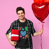 眼球数々の付きカラーハートラブバレンタイン Tシャツ