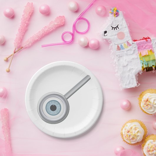 眼球虫眼鏡おもしろい眼検査 ペーパープレート (パーティー)