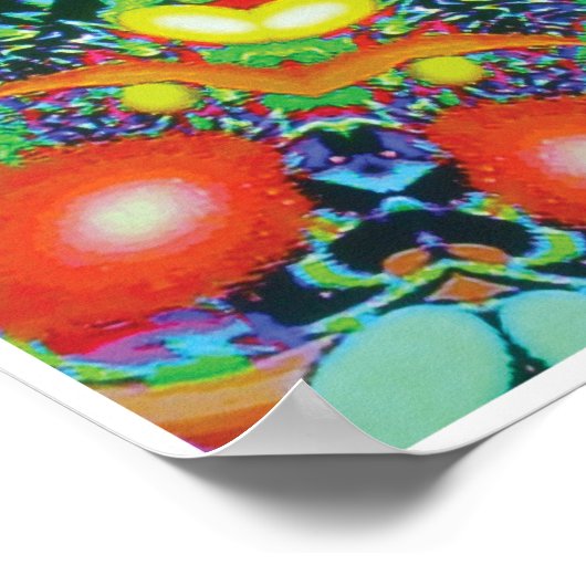 眼球運動コラージュ万華鏡のように千変万化するパターンポスター ポスター (角)